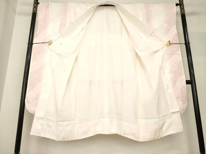平和屋着物●豪華振袖・長襦袢(袷)セット 舞桜 暈し染め 銀通し地 鈴乃屋扱い 正絹 逸品 AABF7076ck