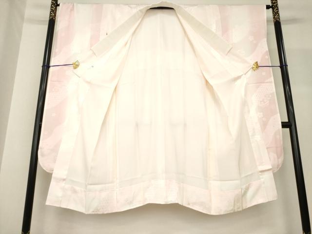 平和屋着物●豪華振袖・長襦袢(袷)セット 舞桜 暈し染め 銀通し地 鈴乃屋扱い 正絹 逸品 AABF7076ck