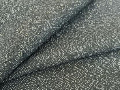 平和屋着物▽江戸小紋 単衣 横段花鳥文 正絹 逸品 AABF7084jh