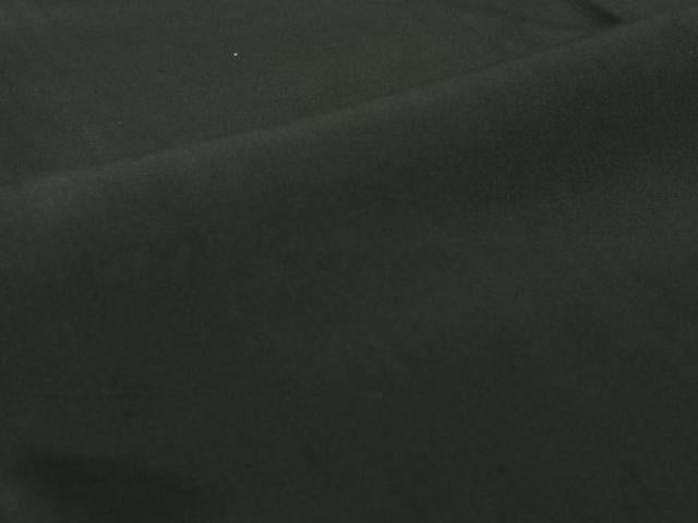 平和屋着物▽男性　黒紋付　単衣　羽織セット　暗黒色　正絹　逸品　AABF7087jh