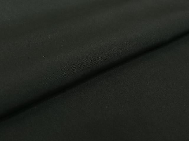 平和屋着物▽男性　黒紋付　単衣　羽織セット　暗黒色　正絹　逸品　AABF7087jh