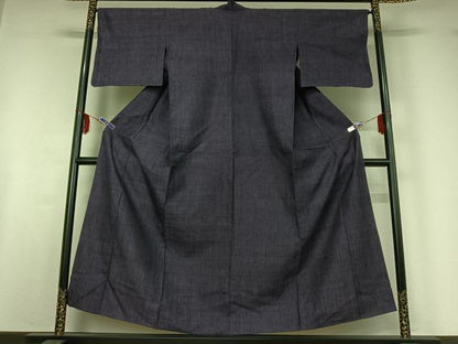 平和屋着物▽本場結城紬 重要無形文化財 単衣 霞文 正絹 逸品 AABF7090jh
