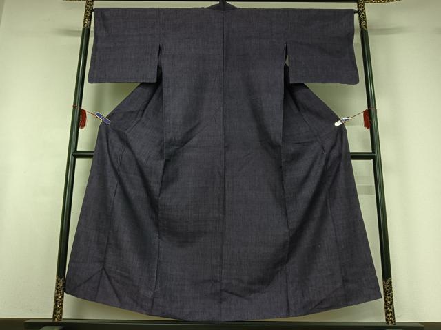 平和屋着物▽本場結城紬 重要無形文化財 単衣 霞文 正絹 逸品 AABF7090jh