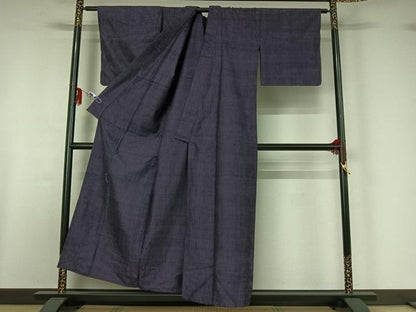 平和屋着物▽本場結城紬 重要無形文化財 単衣 霞文 正絹 逸品 AABF7090jh