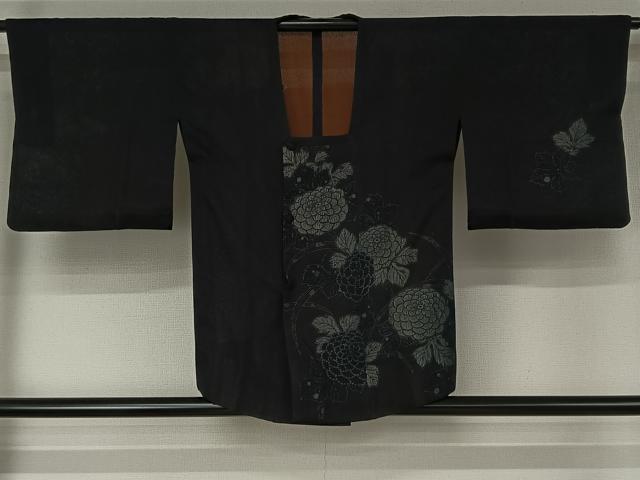 平和屋着物▽道行コート スリーシーズン 春夏秋 塵除け 草花文 正絹 逸品 AABF7094jh
