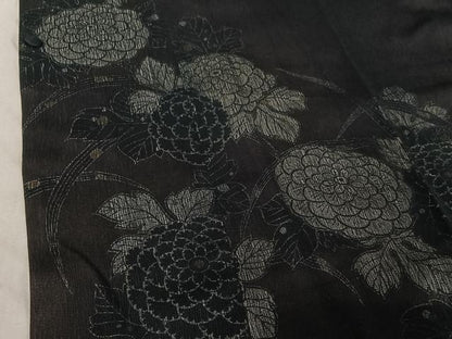 平和屋着物▽道行コート スリーシーズン 春夏秋 塵除け 草花文 正絹 逸品 AABF7094jh