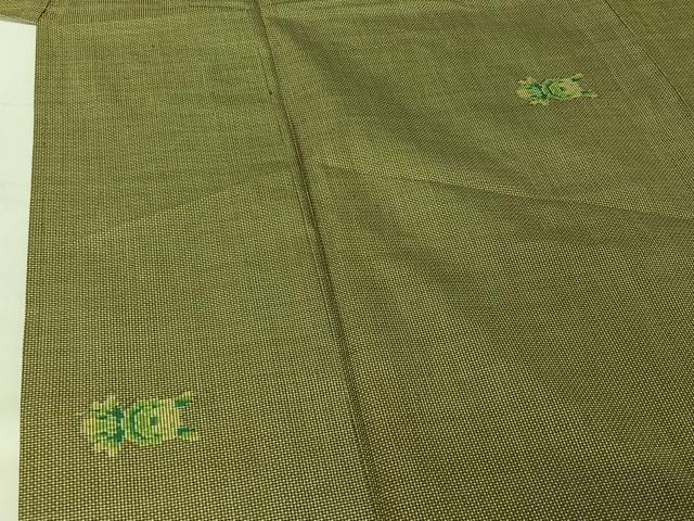 平和屋着物▽本場大島紬 単衣 7マルキ 舞花文 正絹 逸品 AABF7095jh