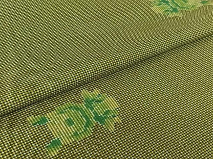 平和屋着物▽本場大島紬 単衣 7マルキ 舞花文 正絹 逸品 AABF7095jh