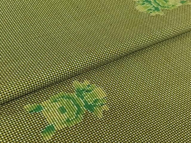 平和屋着物▽本場大島紬 単衣 7マルキ 舞花文 正絹 逸品 AABF7095jh