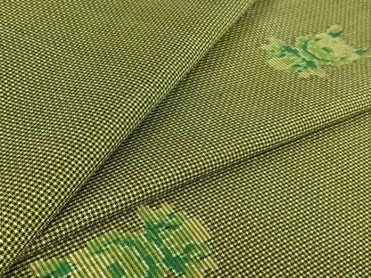 平和屋着物▽本場大島紬 単衣 7マルキ 舞花文 正絹 逸品 AABF7095jh