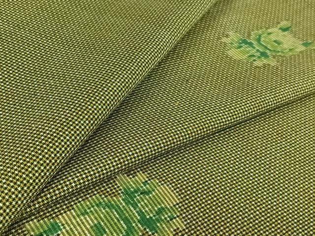 平和屋着物▽本場大島紬 単衣 7マルキ 舞花文 正絹 逸品 AABF7095jh