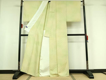平和屋着物▽上質な小紋 単衣 霞文 暈し染め 正絹 逸品 AABF7098jh