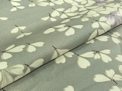 平和屋着物▽上質な小紋 単衣 草葉文 暈し染め 正絹 逸品 AABF7099jh