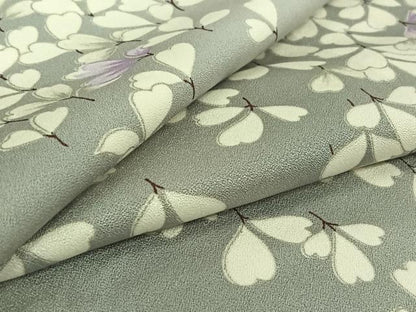 平和屋着物▽上質な小紋 単衣 草葉文 暈し染め 正絹 逸品 AABF7099jh
