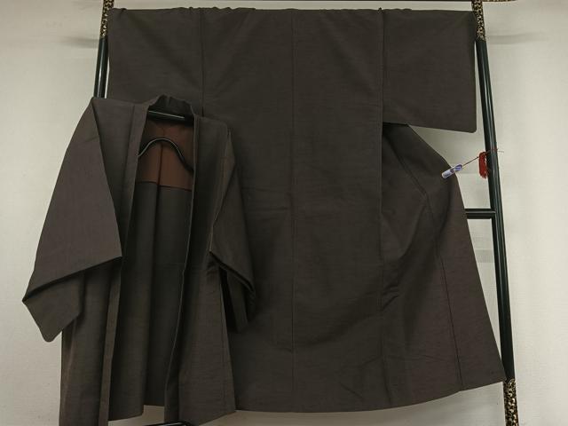 平和屋着物▽男性 紬 単衣 アンサンブル 霞文 正絹 逸品 AABF7101jh