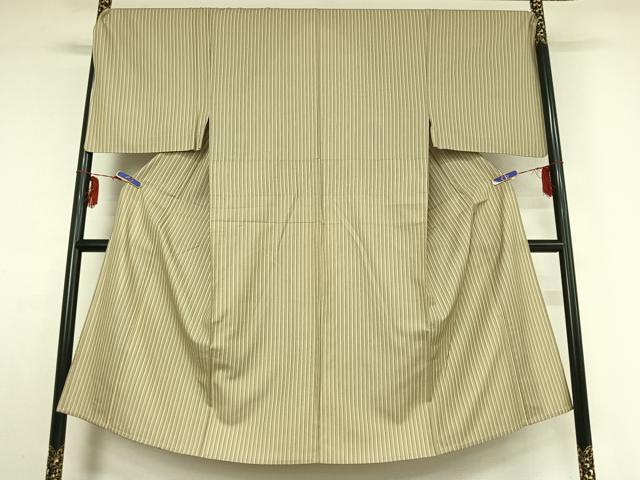 平和屋着物▽男性 紬 単衣 縞 正絹 逸品 AABF7104jh
