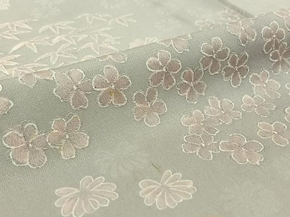 平和屋着物▽上質な小紋 単衣 地紋起こし 松竹梅文 正絹 逸品 AABF7106jh