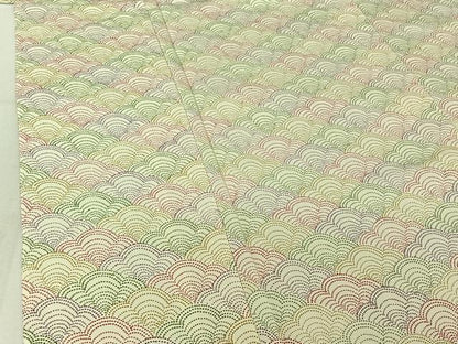 平和屋着物▽上質な紬 単衣 松文 正絹 逸品 AABF7107jh