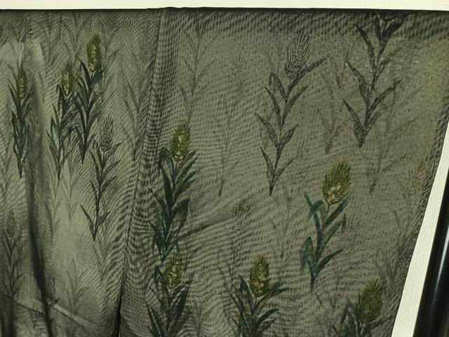 平和屋着物▽男性 訪問着 無双 紗袷 紗×紗 草花文 金彩 正絹 逸品 AABF7108jh