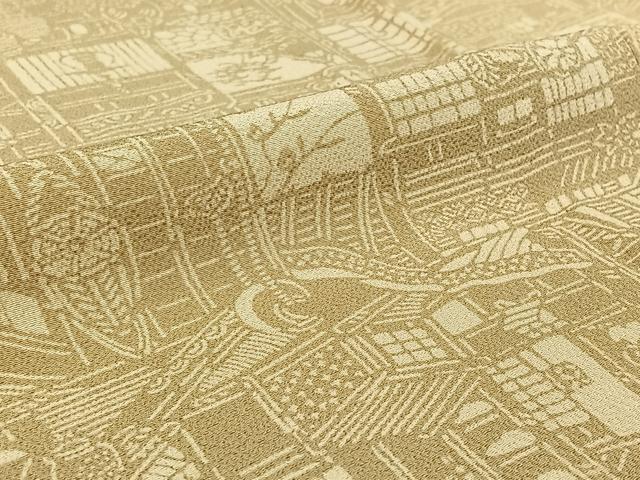 平和屋着物▽上質な小紋 単衣 風景文 正絹 逸品 AABF7109jh