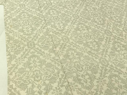 平和屋着物▽本場結城紬 重要無形文化財 単衣 正倉院花文 証紙付き 正絹 逸品 AABF7114jh