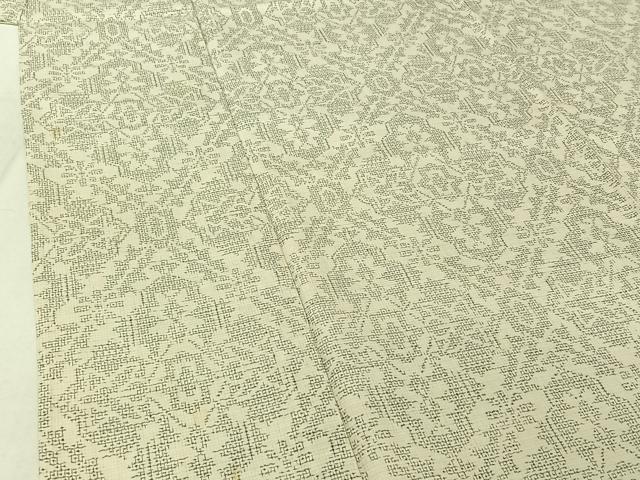 平和屋着物▽本場結城紬 重要無形文化財 単衣 正倉院花文 証紙付き 正絹 逸品 AABF7114jh