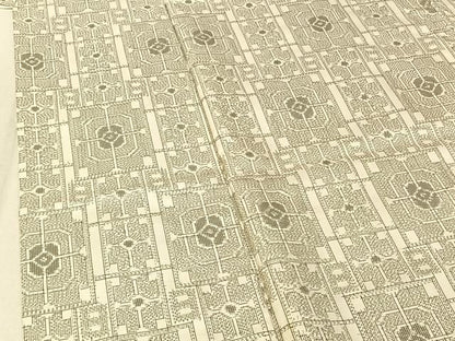平和屋着物▽本場村山大島紬 単衣 幾何学文様 正絹 逸品 AABF7119jh