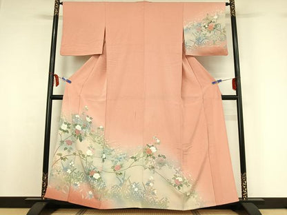 平和屋着物▽訪問着 単衣 辻が花 暈し染め 正絹 逸品 AABF7120jh