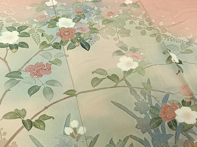 平和屋着物▽訪問着 単衣 辻が花 暈し染め 正絹 逸品 AABF7120jh