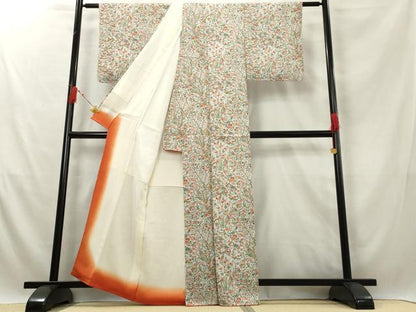 平和屋着物■上質な小紋 亀甲草花文 正絹 逸品 AABF7121tn