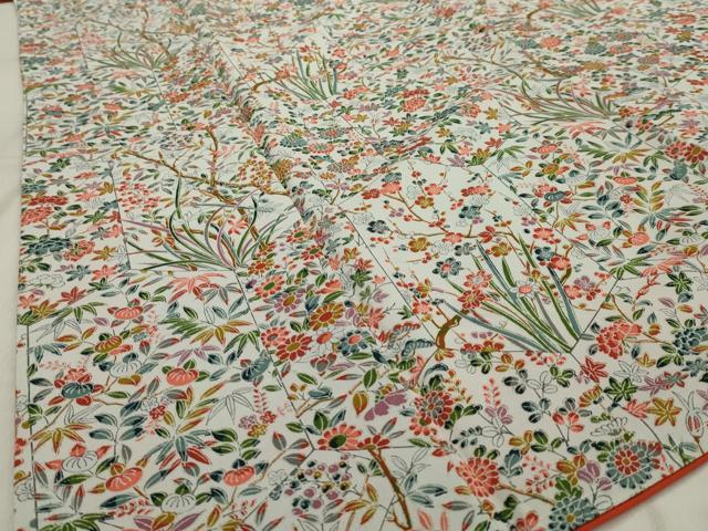 平和屋着物■上質な小紋 亀甲草花文 正絹 逸品 AABF7121tn