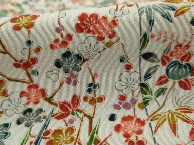 平和屋着物■上質な小紋 亀甲草花文 正絹 逸品 AABF7121tn