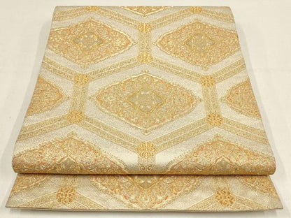 平和屋着物▼西陣　服部織物謹製　六通柄袋帯　オリエント更紗　金糸　正絹　逸品　AABF7191wj