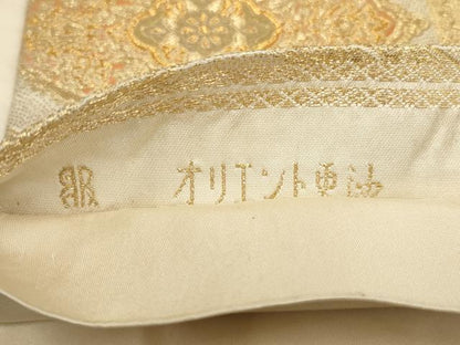 平和屋着物▼西陣　服部織物謹製　六通柄袋帯　オリエント更紗　金糸　正絹　逸品　AABF7191wj