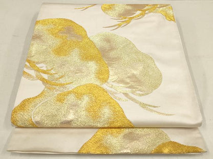 平和屋着物▼六通柄袋帯　松　金糸　正絹　逸品　AABF7193wj