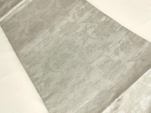平和屋着物▼全通柄袋帯　花唐草文　銀糸　正絹　逸品　AABF7233wj