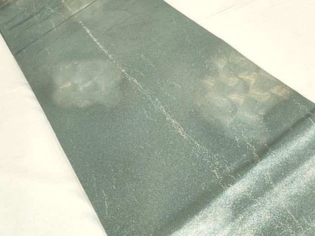 平和屋着物▼六通柄袋帯　霞文　引箔　正絹　逸品　AABF7360wj