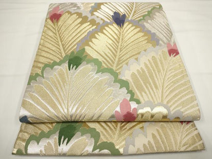 平和屋着物▼六通柄袋帯 華宴 若松彩映文 金銀糸 正絹 逸品 AABF7697wj