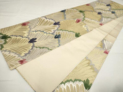 平和屋着物▼六通柄袋帯 華宴 若松彩映文 金銀糸 正絹 逸品 AABF7697wj