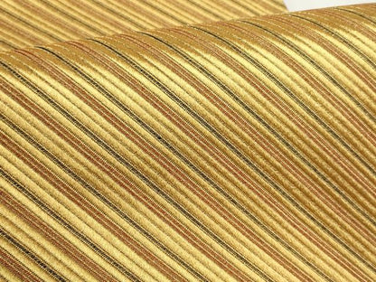 平和屋着物▼全通柄袋帯 斜縞 金糸 正絹 逸品 AABF7924wj