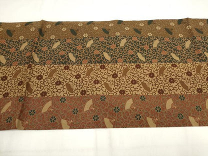 平和屋着物◎つけ帯　扇面花唐草間道　正絹　逸品　AABF8039wj