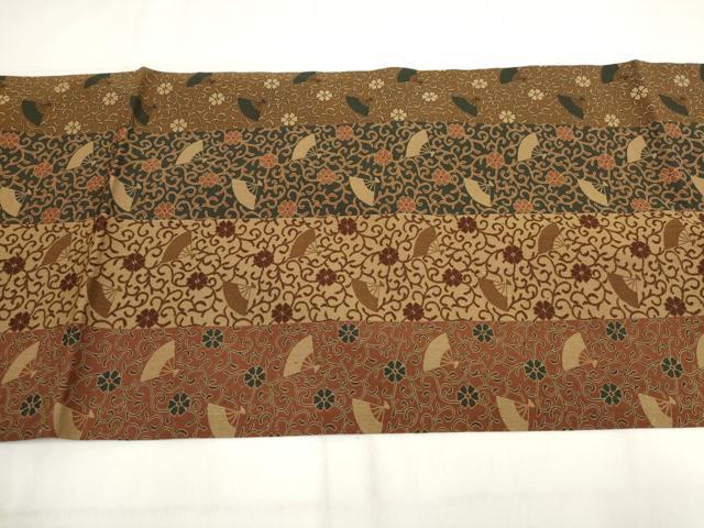 平和屋着物◎つけ帯　扇面花唐草間道　正絹　逸品　AABF8039wj