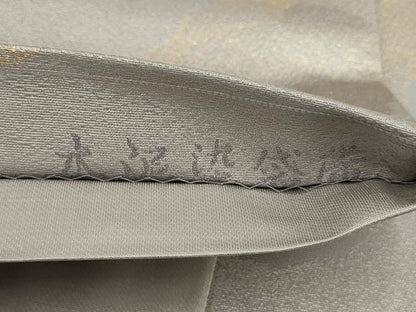 平和屋着物◎六通柄袋帯　本泥染袋帯　霞文　金糸　正絹　逸品　AABF8043wj