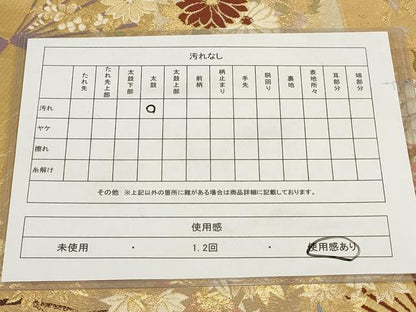平和屋着物◎六通柄袋帯　秀彩　扇面秋草文　金糸　正絹　逸品　AABF8053wj