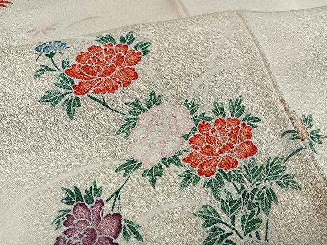 平和屋着物●訪問着 友禅 風景草花文 正絹 逸品 未使用 AABF8081ph