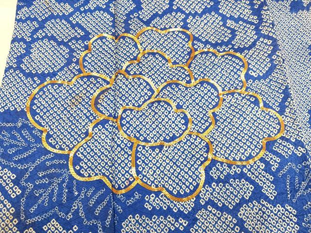 平和屋着物●豪華振袖 駒刺繍 絞り 流水草花文 正絹 逸品 AABF8083ph
