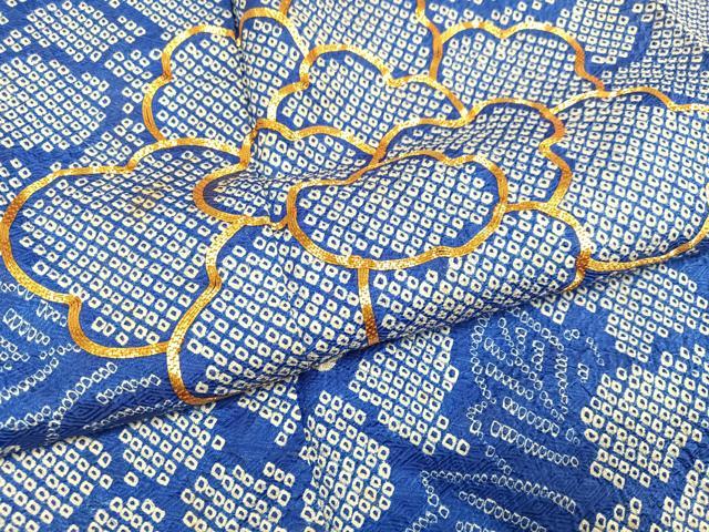 平和屋着物●豪華振袖 駒刺繍 絞り 流水草花文 正絹 逸品 AABF8083ph