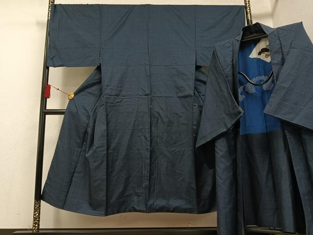 平和屋着物●男性 本場大島紬 アンサンブル 100亀甲 総詰め 正絹 逸品 AABF8085ph
