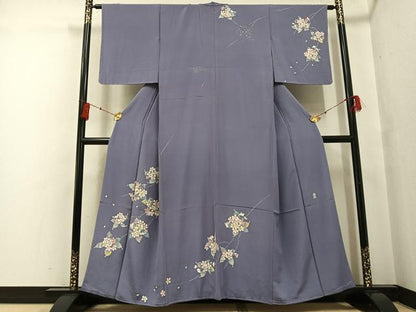 平和屋着物●本加賀友禅作家 向秀三 訪問着 枝花文 正絹 逸品 AABF8086ph