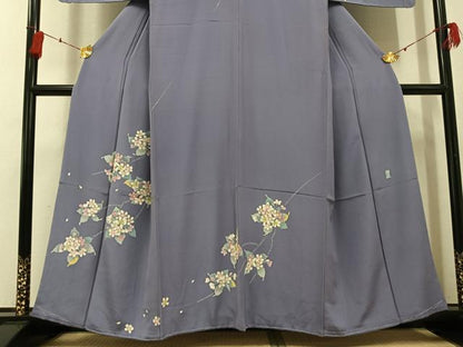 平和屋着物●本加賀友禅作家 向秀三 訪問着 枝花文 正絹 逸品 AABF8086ph
